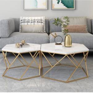 طاولتين قهوه سداسية الشكل