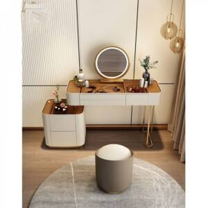 تسريحة مصممة بشكل مستطيل بسطح زجاجي