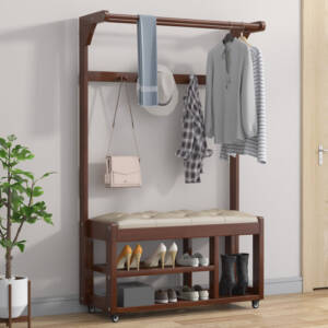 علاقة ملابس و خزينة احذية خشبي