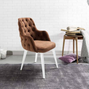 كرسي طعام كابتونية بارجل خشبي