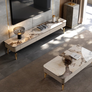 طاولة قهوة مع طاولة تلفاز فاخرة