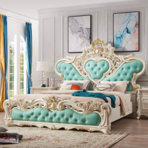 سرير مع 2 كومود بتصميم كلاسيكي