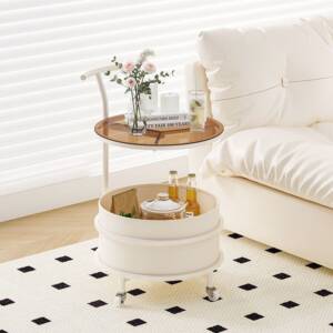 طاولة قهوة متنقلة برف تخزين