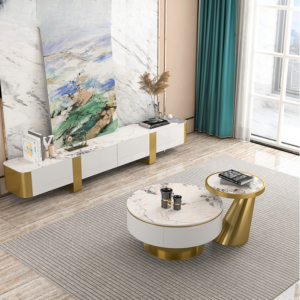 طاولة تلفاز مع طاولة قهوة بتصميم كاريجاري