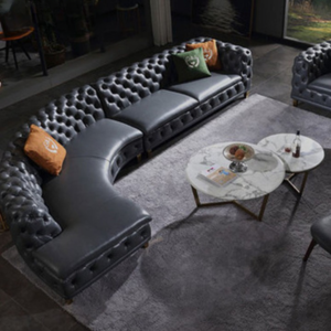 ركنة جلدية مقوسة مع كرسي مفرد