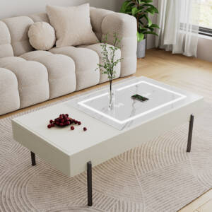 طاولة شاي متعددة الوظائف بنمط Nodric مع طاولة قهوة ذكية