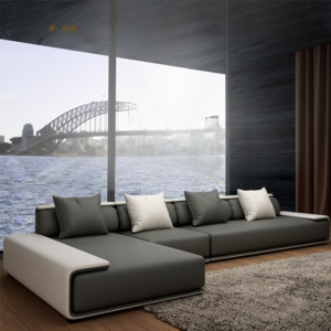 ركنة مريحة من الجلد بتصميم لامسي